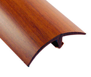 1-1/2" (3.8 cm) Wide Leg Vinyl E Cap - Smooth Top - Wood Grain Finish
