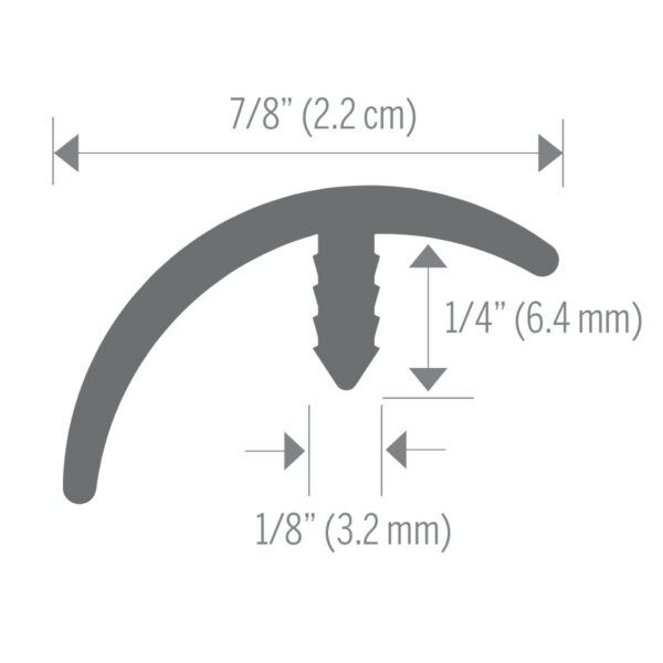 7/8" (2.2 cm) Narrow Leg Vinyl E Cap - Embossed - Image 3