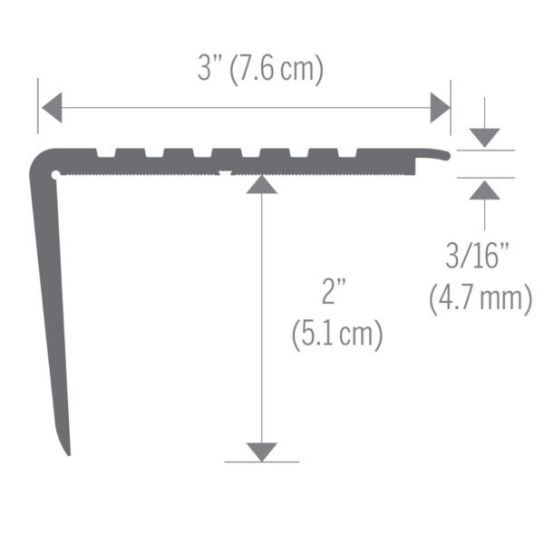 Borde de peldaño "sobre la superficie" de vinilo de 2 pulg. (5.1 cm) - Image 3